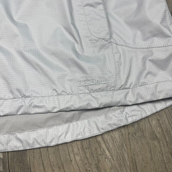 LL Bean Trail Model Womens Rain Jacket 2X Regular Gray Hooded Lightweight - Picture 5 of 10